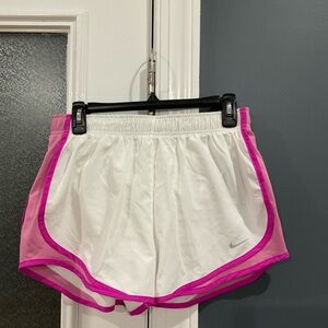 Nike Women's Athletic Shorts in White and Pink